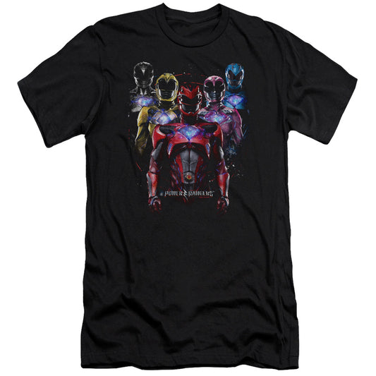 Power Rangers Team Of Rangers Premium Bella Canvas Slim Fit Mens T Shirt Black