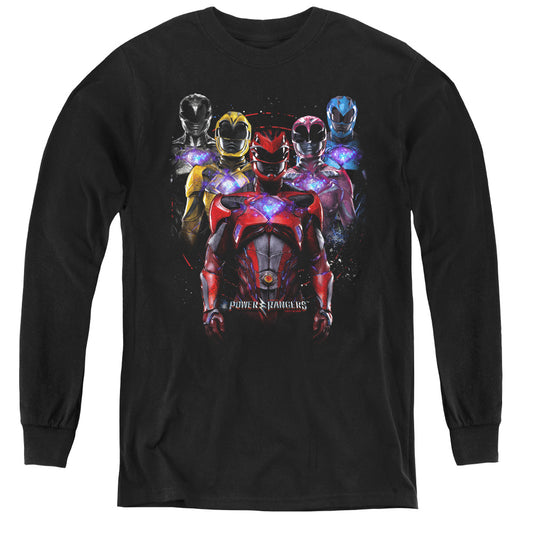 Power Rangers Team Of Rangers Long Sleeve Kids Youth T Shirt Black