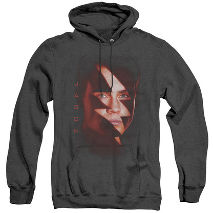 Power Rangers Jason Bolt Mens Heather Hoodie Black Officially Licensed