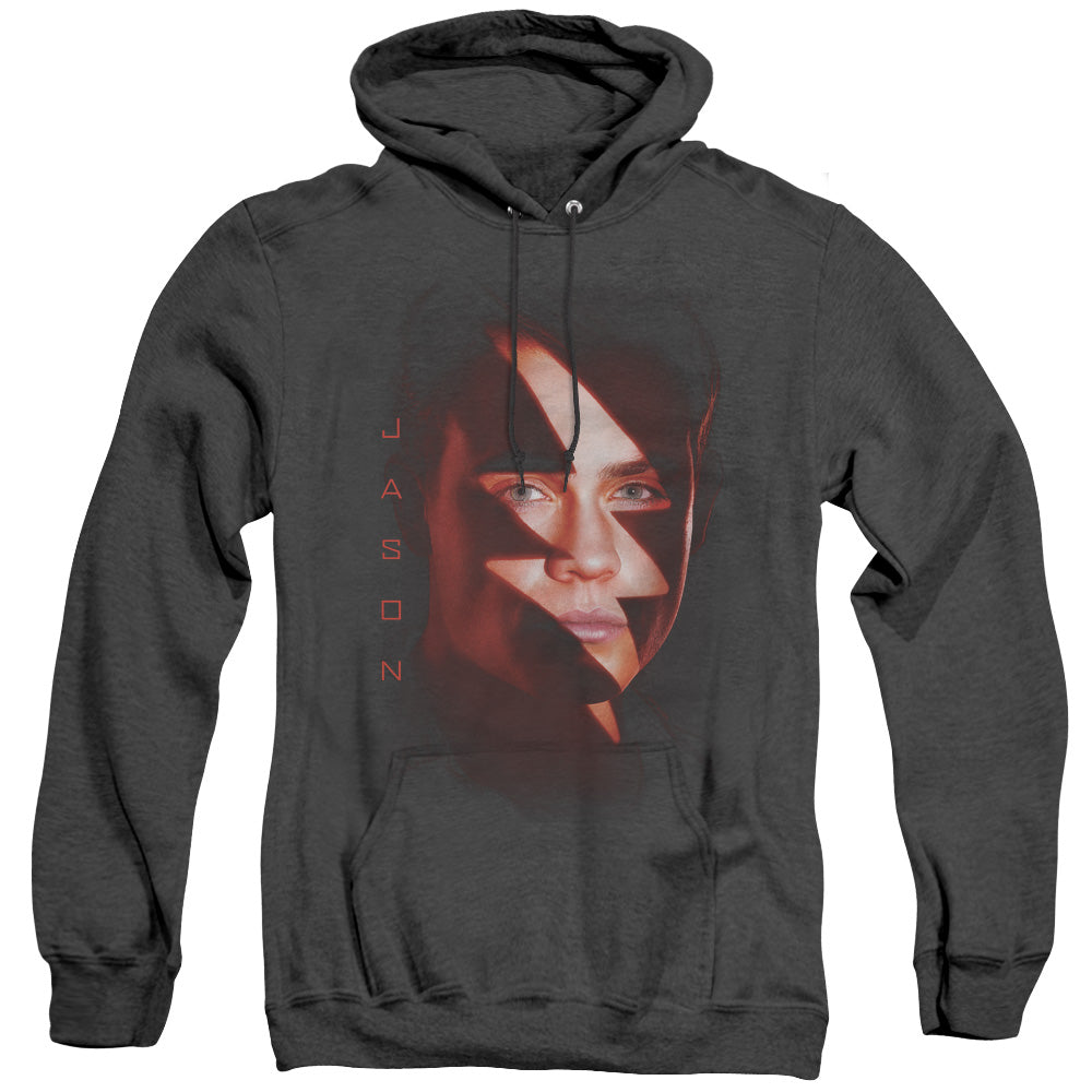 Power Rangers Jason Bolt Mens Heather Hoodie Black Officially Licensed