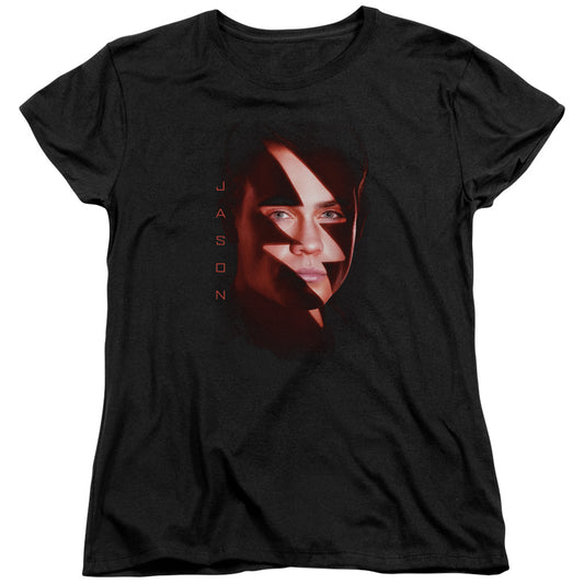 Power Rangers Jason Bolt Womens T Shirt Black