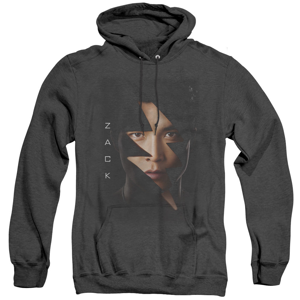 Power Rangers Zack Bolt Mens Heather Hoodie Black Officially Licensed