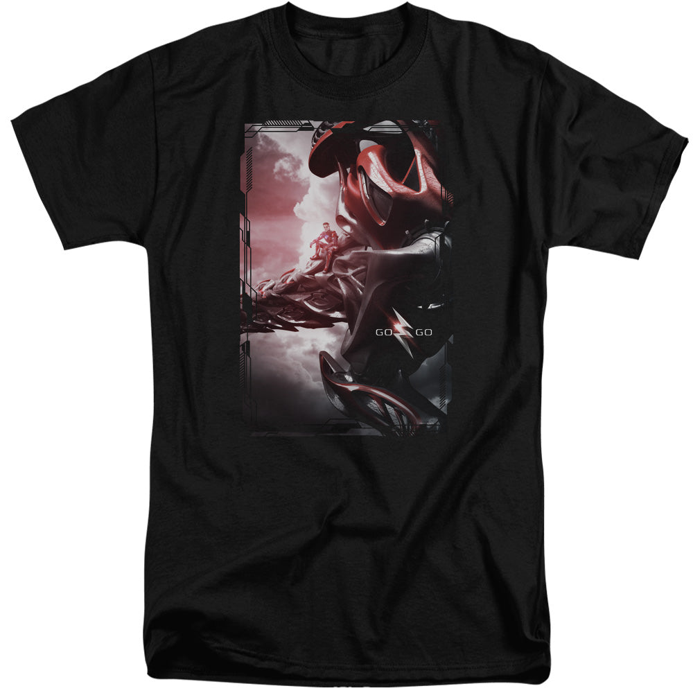 Power Rangers Red Zord Poster Mens Tall T Shirt Black Officially Licensed