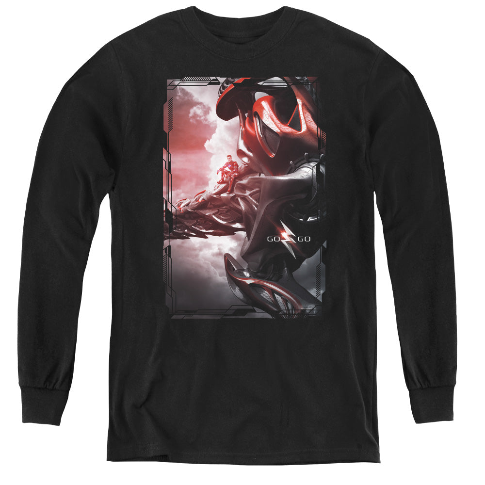 Power Rangers Red Zord Poster Long Sleeve Kids Youth T Shirt Black