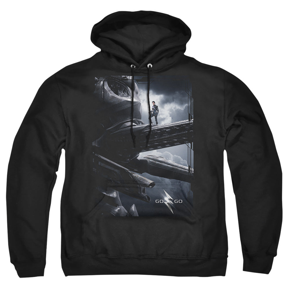 Power Rangers Black Zord Poster Mens Hoodie Black Officially Licensed
