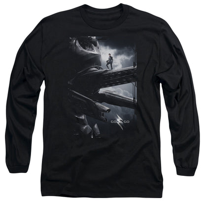 Power Rangers Black Zord Poster Mens Long Sleeve Shirt Black