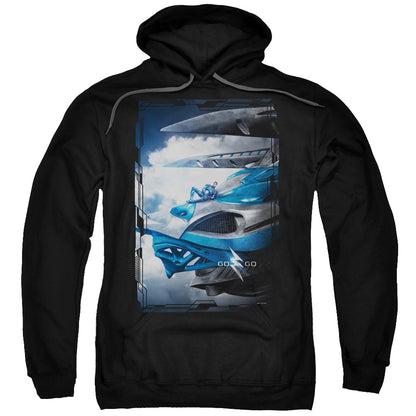 Power Rangers Blue Zord Poster Mens Hoodie Black