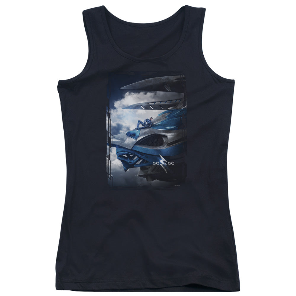 Power Rangers Blue Zord Poster Womens Tank Top Shirt Black