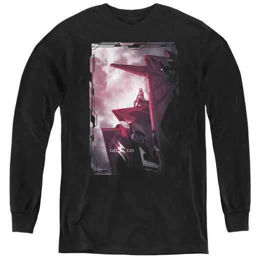 Power Rangers Pink Zord Poster Long Sleeve Kids Youth T Shirt Black
