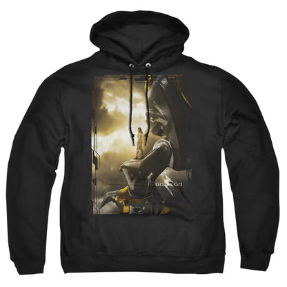Power Rangers Yellow Zord Poster Mens Hoodie Black Officially Licensed