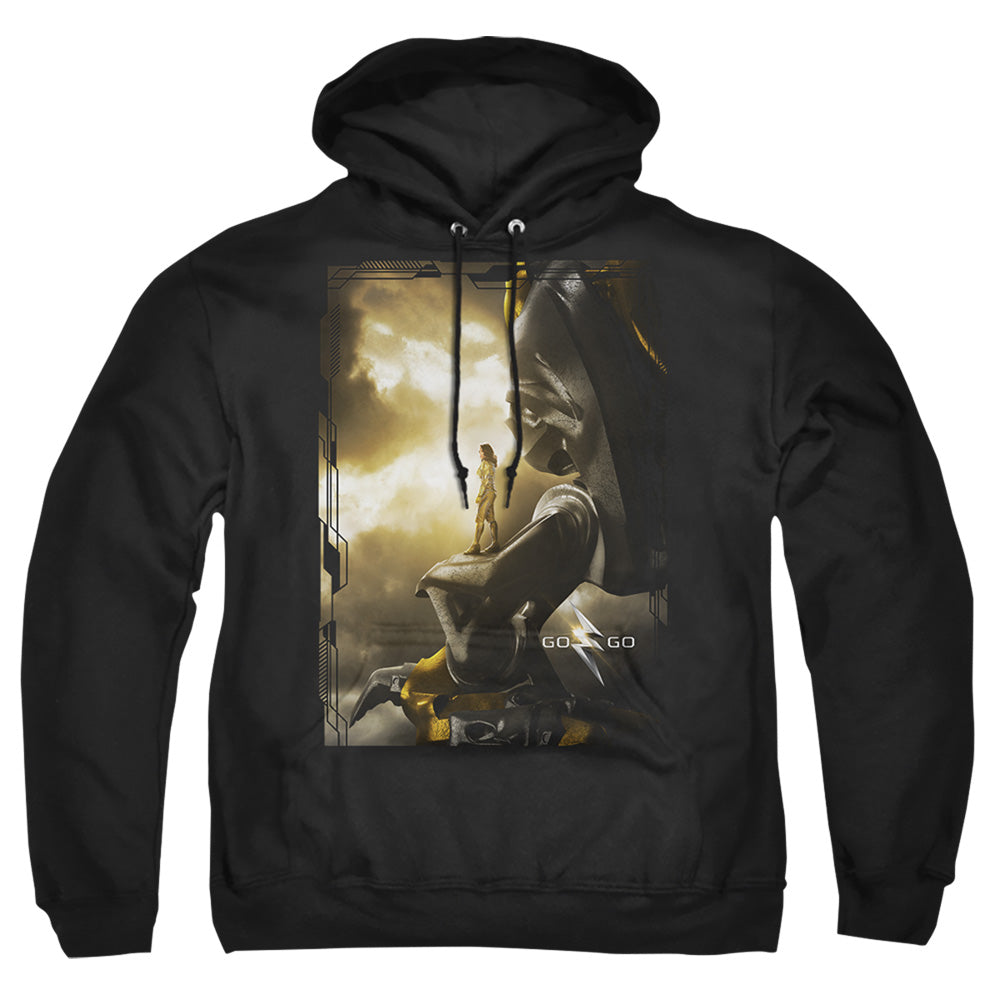 Power Rangers Yellow Zord Poster Mens Hoodie Black Officially Licensed