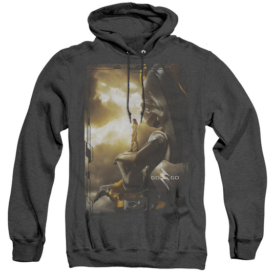 Power Rangers Yellow Zord Poster Mens Heather Hoodie Black Officially Licensed