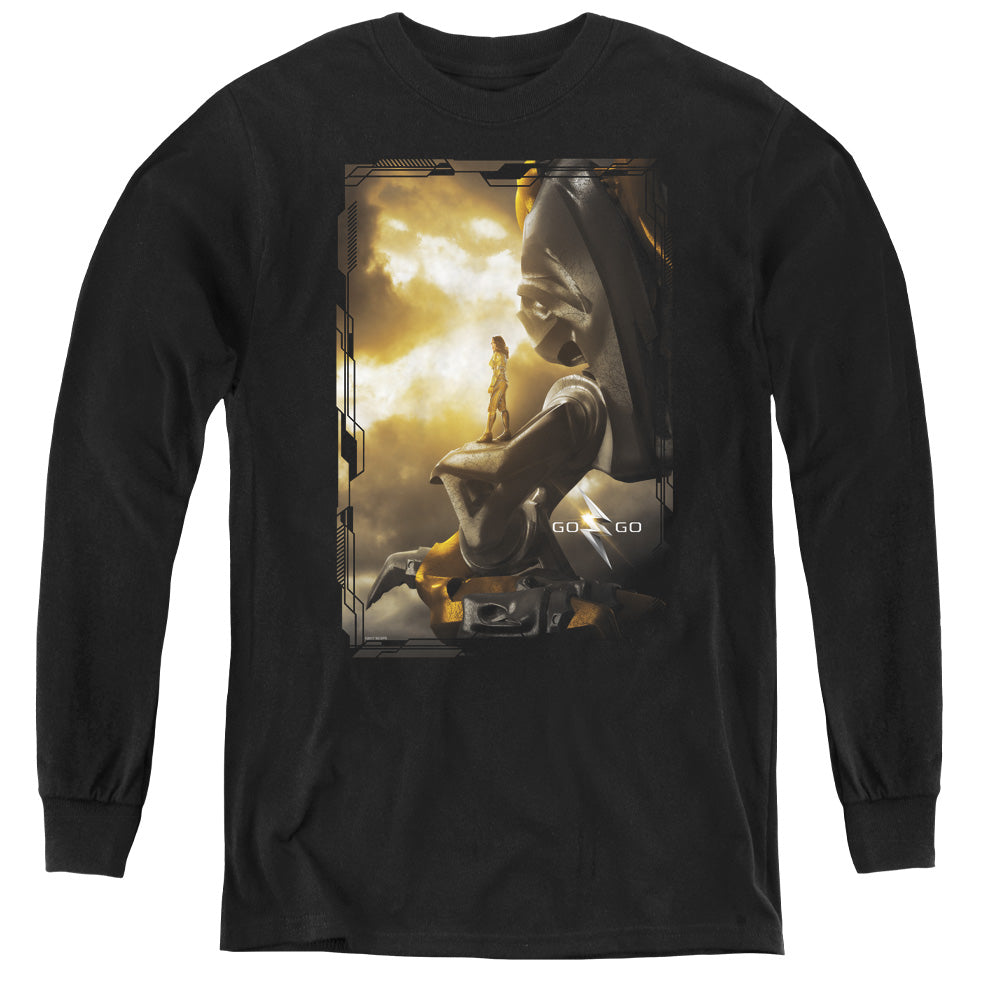 Power Rangers Yellow Zord Poster Long Sleeve Kids Youth T Shirt Black