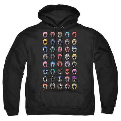 Power Rangers Visual Timeline Mens Hoodie Black Officially Licensed