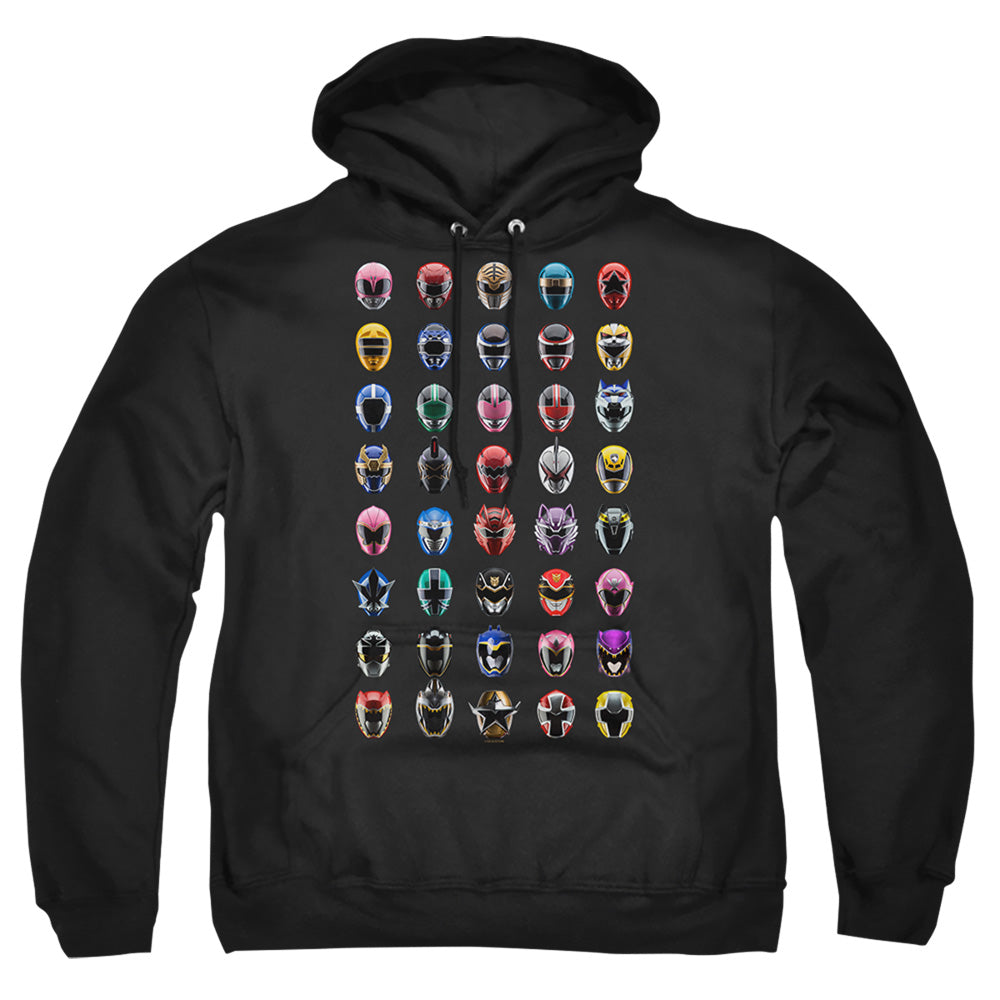 Power Rangers Visual Timeline Mens Hoodie Black Officially Licensed