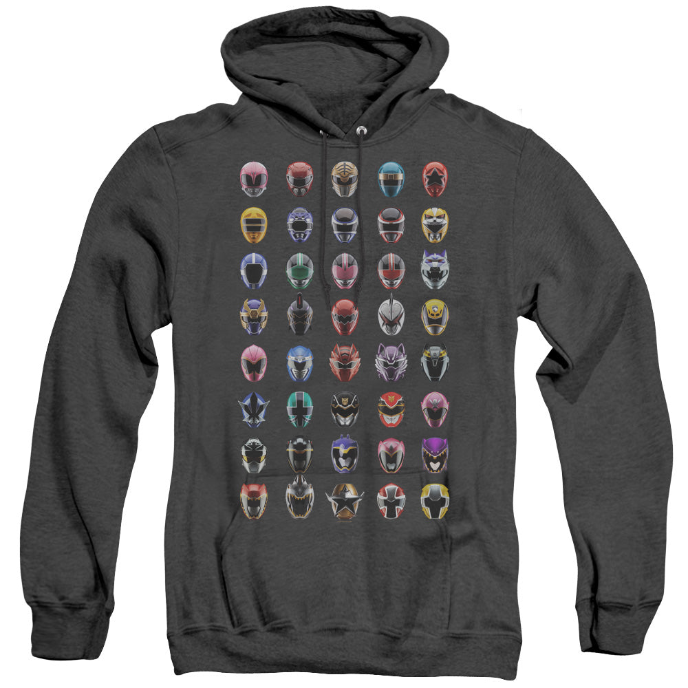Power Rangers Visual Timeline Mens Heather Hoodie Black Officially Licensed