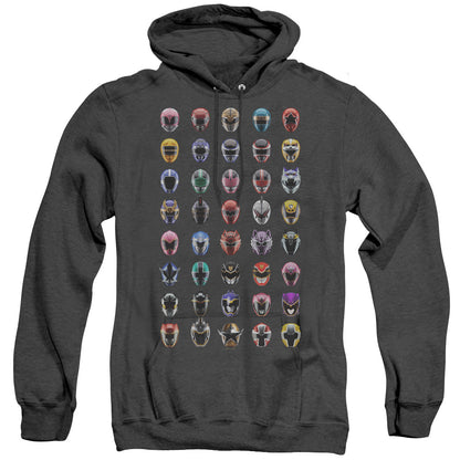 Power Rangers Visual Timeline Mens Heather Hoodie Black Officially Licensed