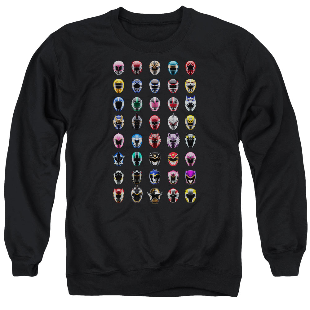 Power Rangers Visual Timeline Mens Crewneck Sweatshirt Black
