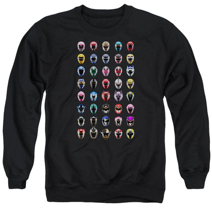 Power Rangers Visual Timeline Mens Crewneck Sweatshirt Black