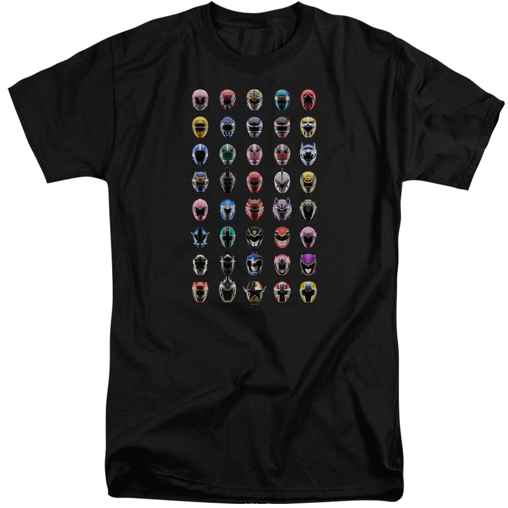 Power Rangers Visual Timeline Mens Tall T Shirt Black Officially Licensed