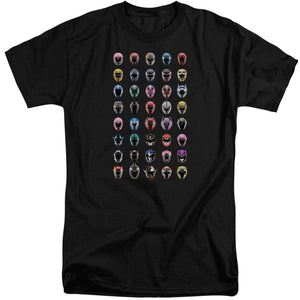 Power Rangers Visual Timeline Mens Tall T Shirt Black