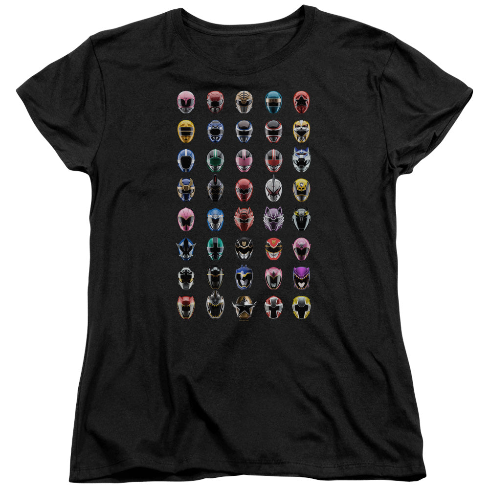 Power Rangers Visual Timeline Womens T Shirt Black