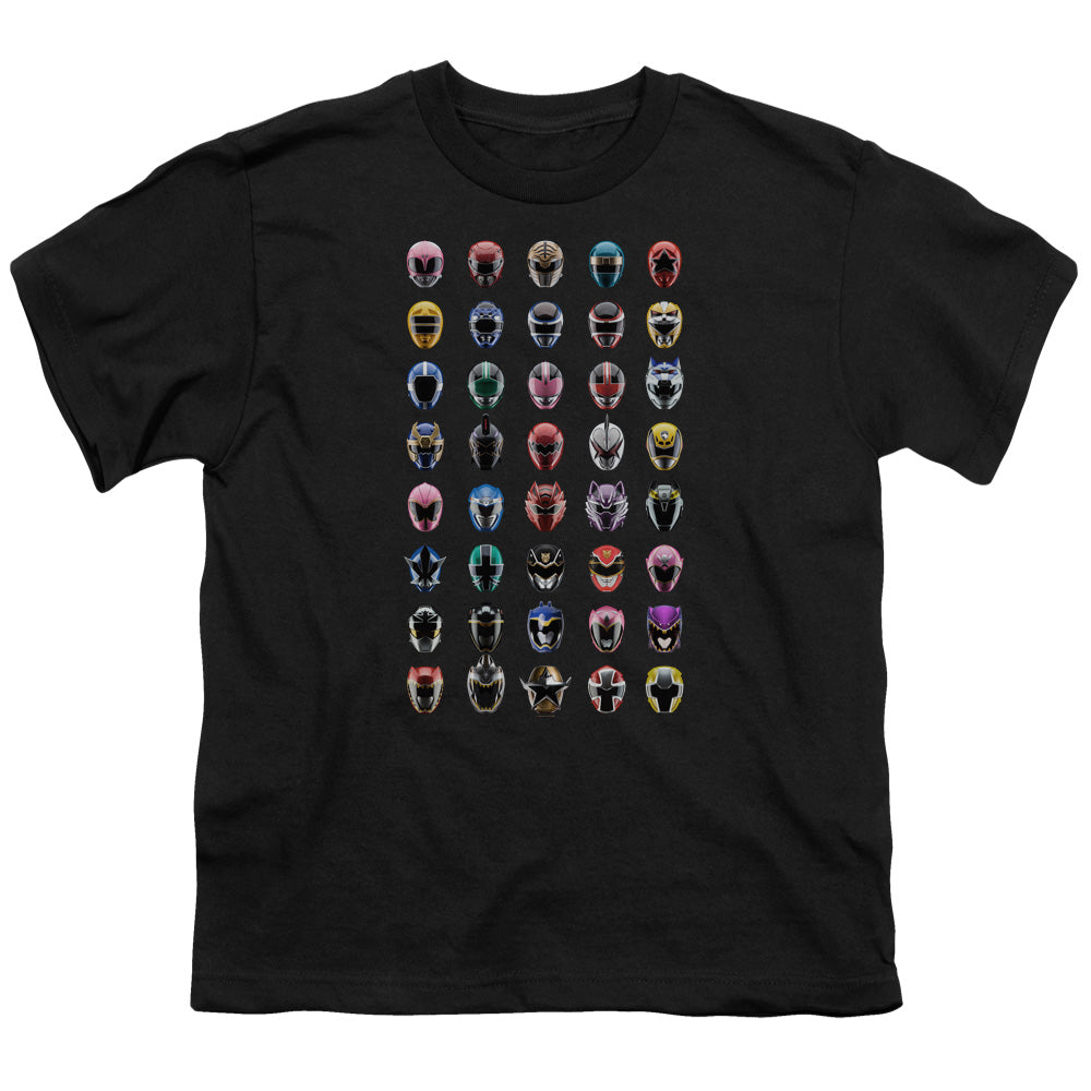 Power Rangers Visual Timeline Kids Youth T Shirt Black