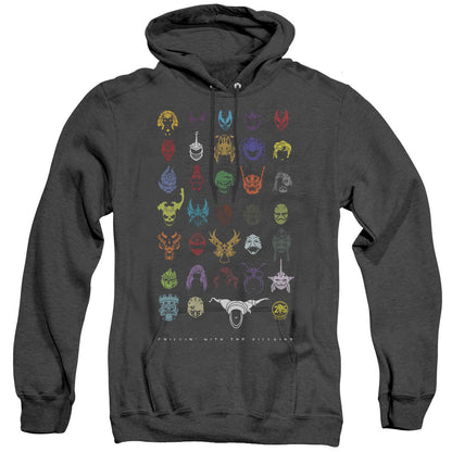 Power Rangers Villians Mens Heather Hoodie Black Officially Licensed