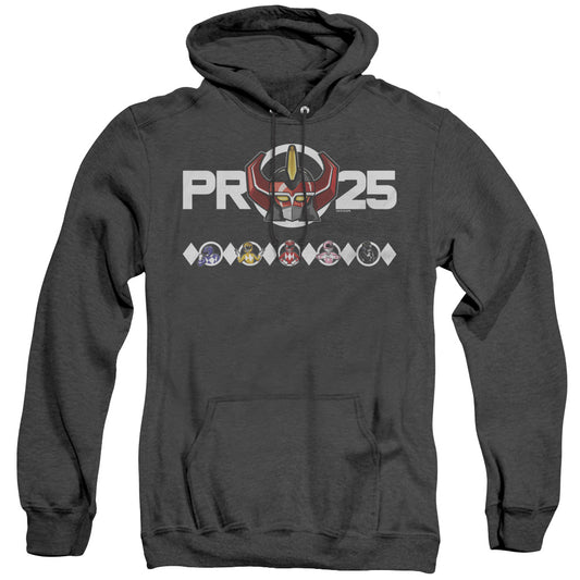 Power Rangers Megazord 25 Mens Heather Hoodie Black Officially Licensed