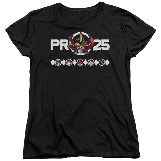 Power Rangers Megazord 25 Womens T Shirt Black