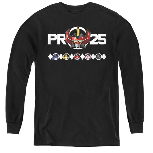 Power Rangers Megazord 25 Long Sleeve Kids Youth T Shirt Black