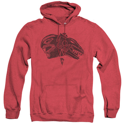 Power Rangers Red Mens Heather Hoodie Red Officially Licensed