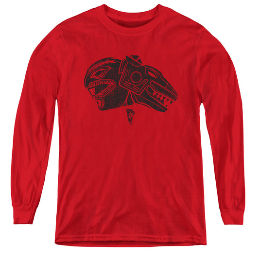 Power Rangers Red Long Sleeve Kids Youth T Shirt Red