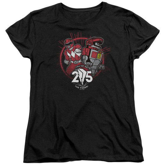 Power Rangers Red 25 Womens T Shirt Black