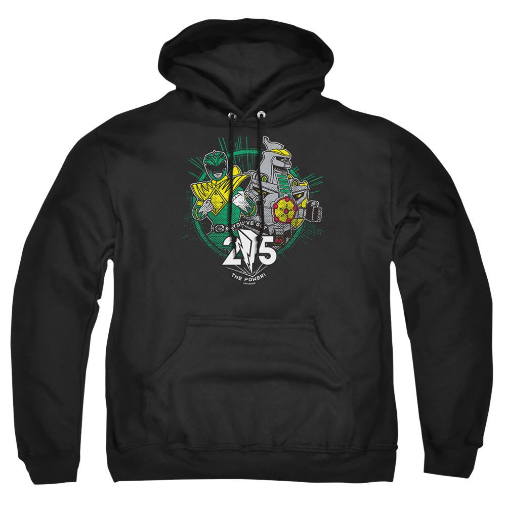 Power Rangers Green 25 Mens Hoodie Black Officially Licensed