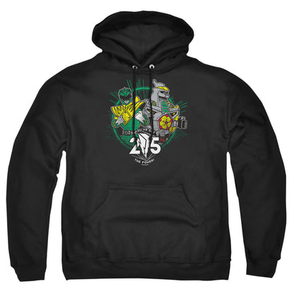 Power Rangers Green 25 Mens Hoodie Black Officially Licensed