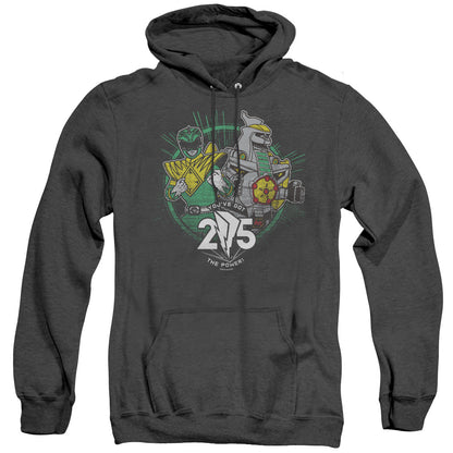 Power Rangers Green 25 Mens Heather Hoodie Black Officially Licensed