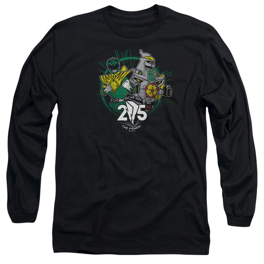 Power Rangers Green 25 Mens Long Sleeve Shirt Black