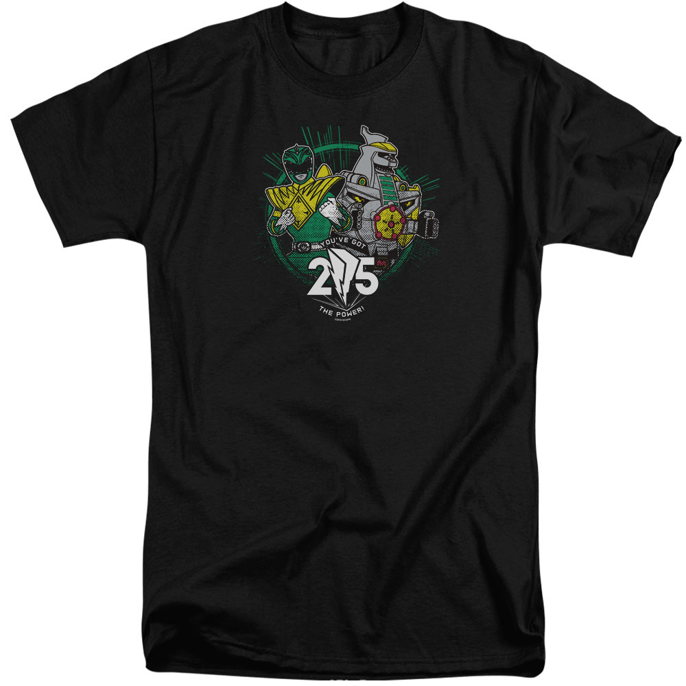Power Rangers Green 25 Mens Tall T Shirt Black Officially Licensed