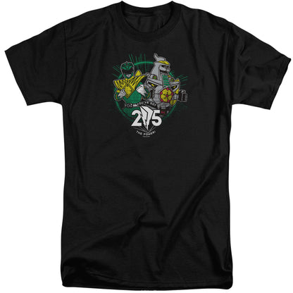 Power Rangers Green 25 Mens Tall T Shirt Black Officially Licensed