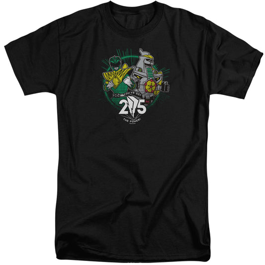 Power Rangers Green 25 Mens Tall T Shirt Black