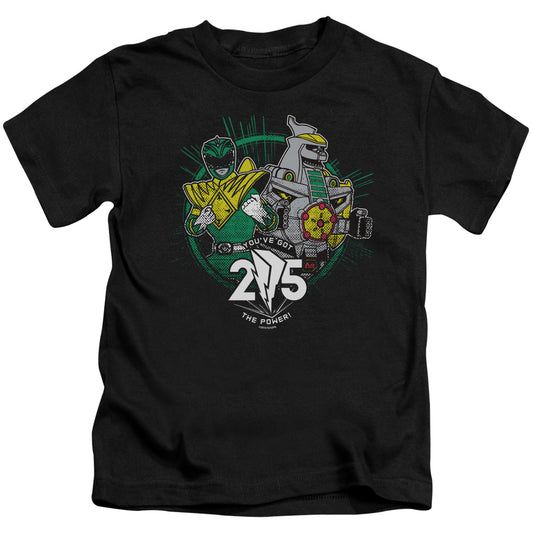 Power Rangers Green 25 Juvenile Kids Youth T Shirt Black