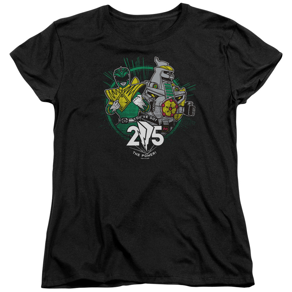 Power Rangers Green 25 Womens T Shirt Black