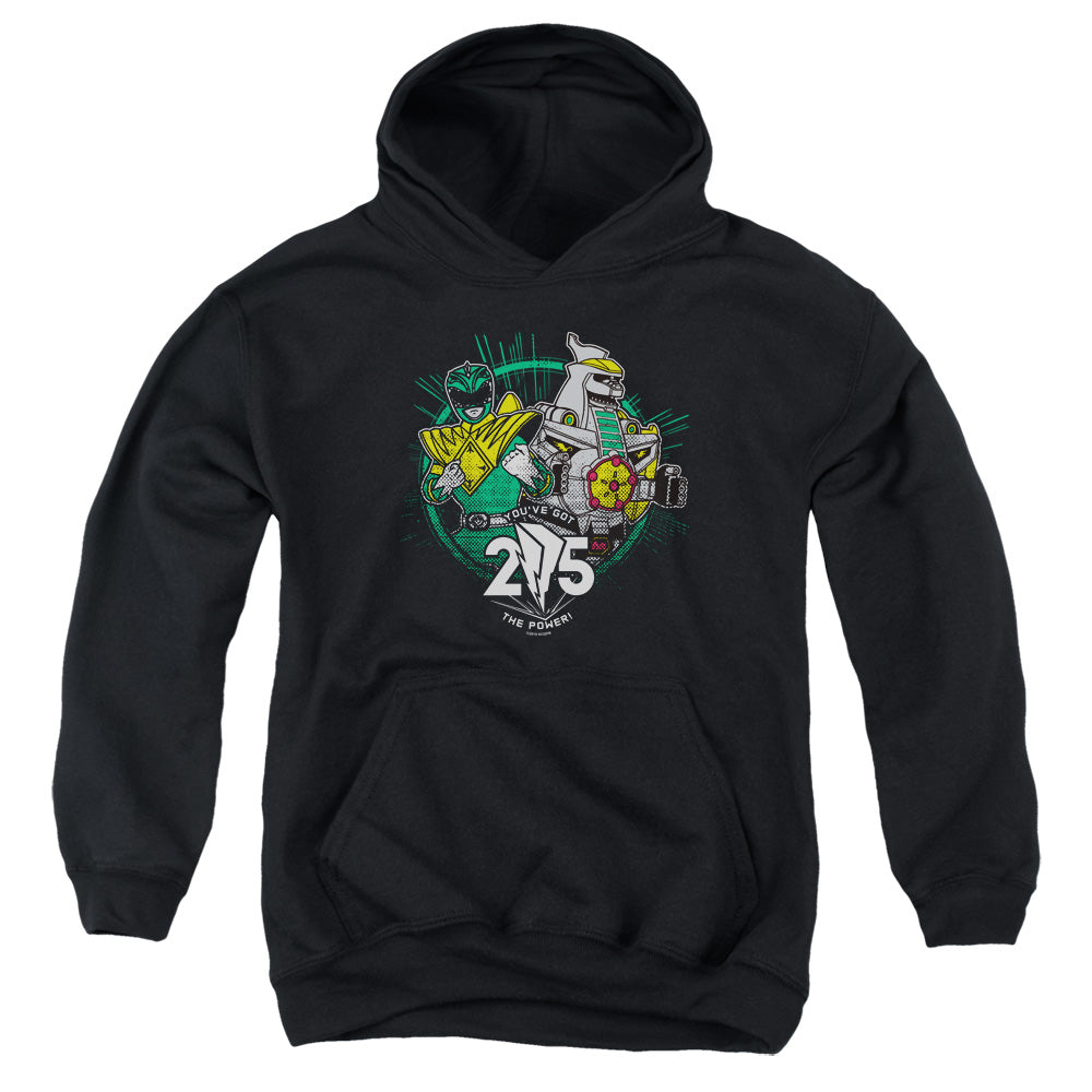 Power Rangers Green 25 Kids Youth Hoodie Black