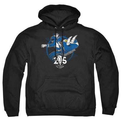 Power Rangers Blue 25 Mens Hoodie Black Officially Licensed
