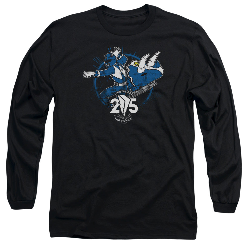 Power Rangers Blue 25 Mens Long Sleeve Shirt Black