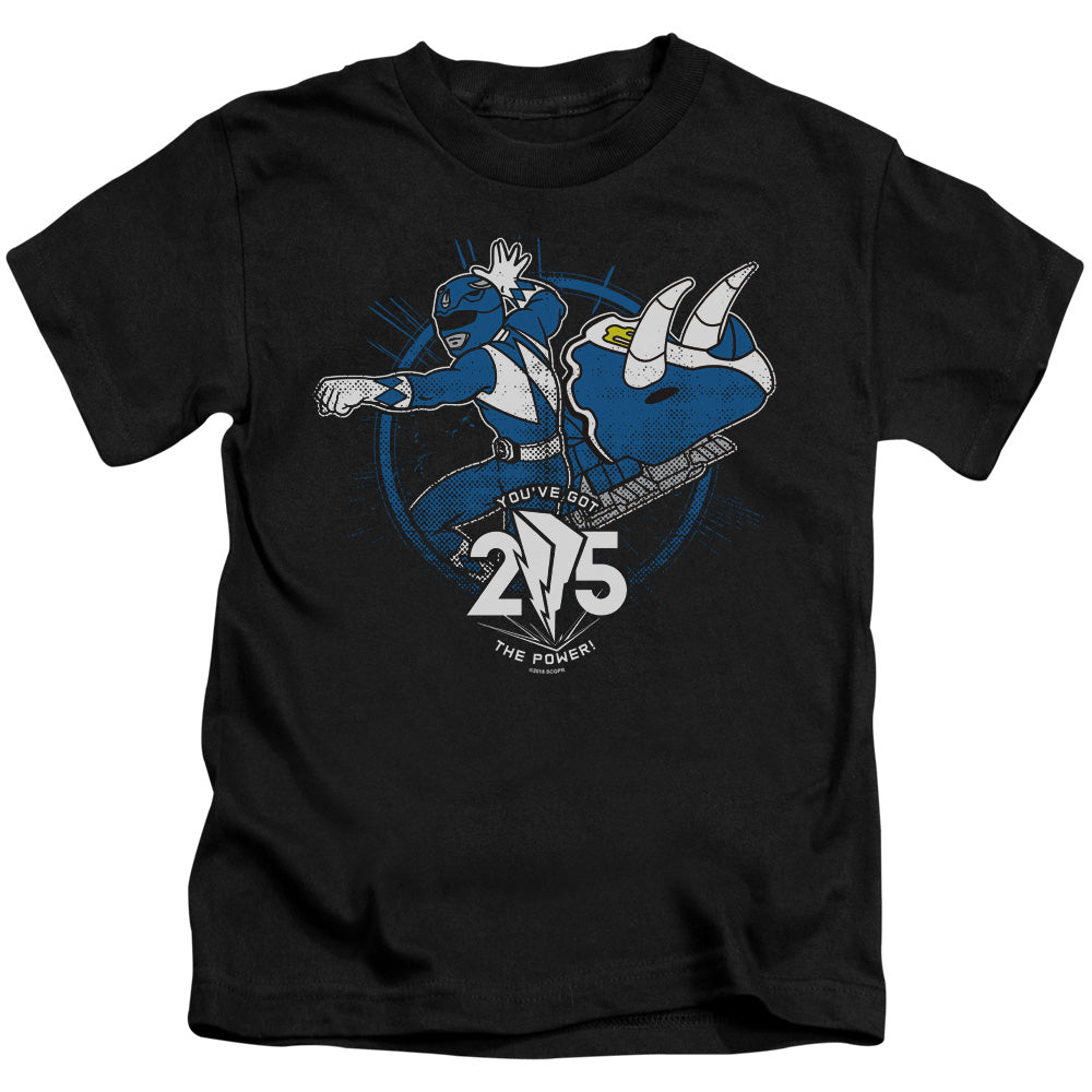 Power Rangers Blue 25 Juvenile Kids Youth T Shirt Black