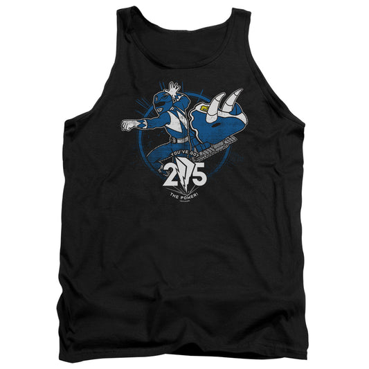 Power Rangers Blue 25 Mens Tank Top Shirt Black