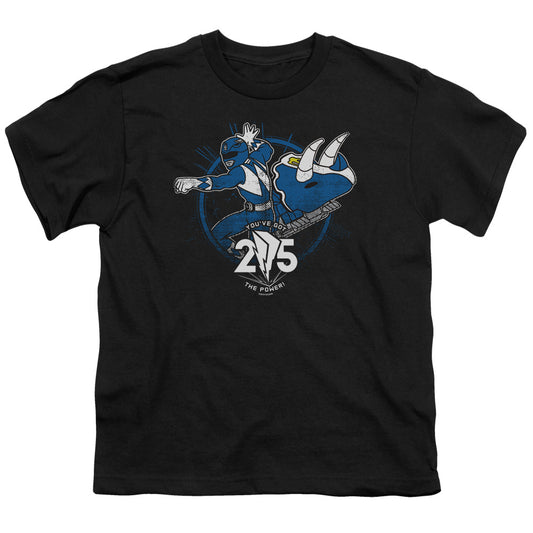 Power Rangers Blue 25 Kids Youth T Shirt Black