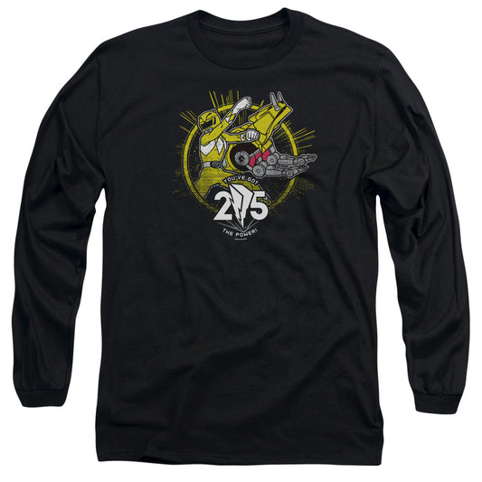 Power Rangers Yellow 25 Mens Long Sleeve Shirt Black